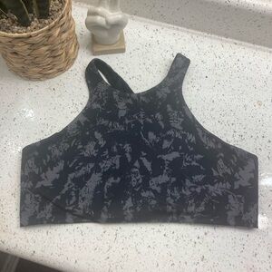 Nike Black and Gray Patterned Sports Bra